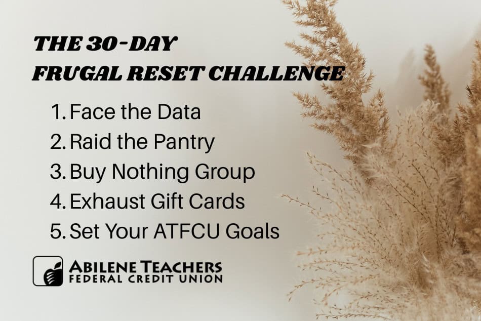 Pampas grass with a list of frugal things