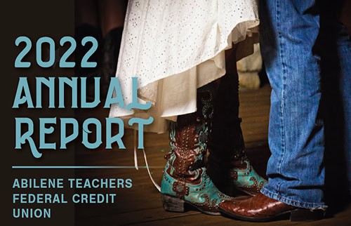 Cover of 2022 Annual Report. Depicts the lower legs of a couple dancing to country western music