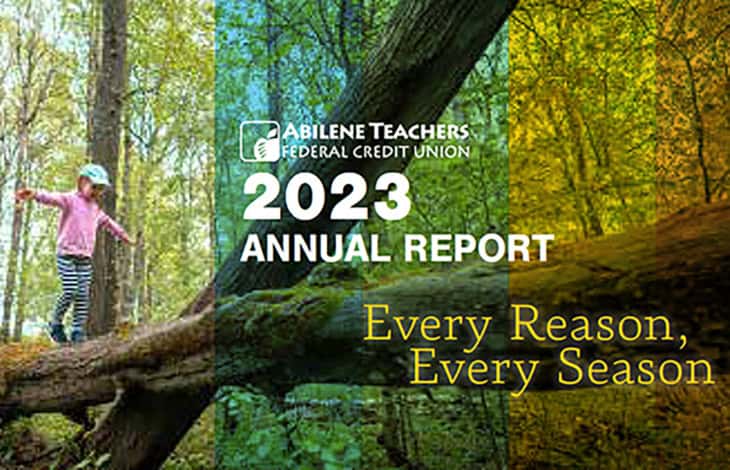 Cover of 2023 Annual Report. Shows a young girl walking on a fallen log.