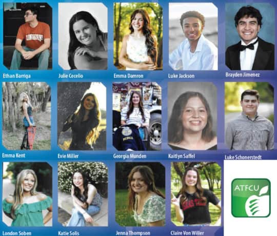 Composite photo of the 14 scholarship recipients in 2026.