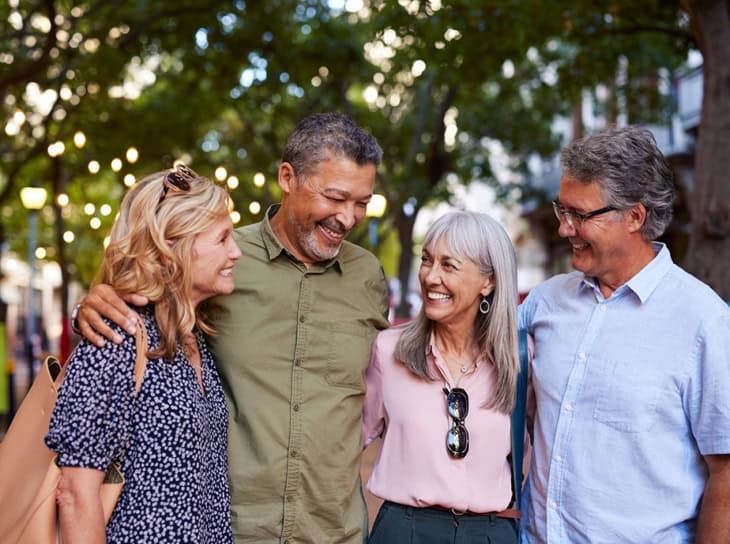 Happy group of older middle aged adults