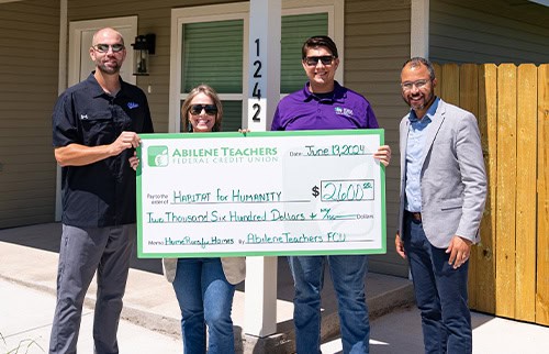 check presentation to Habitat for Humanity