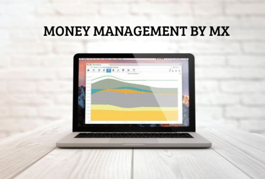 Photo shows a laptop computer displaying a chart which illustrates the amount of money spent in various categories