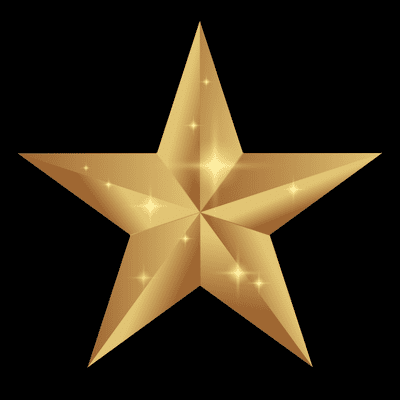 gold star on black background