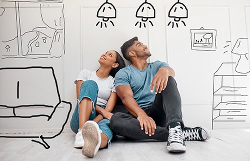 Couple dreaming of their future home