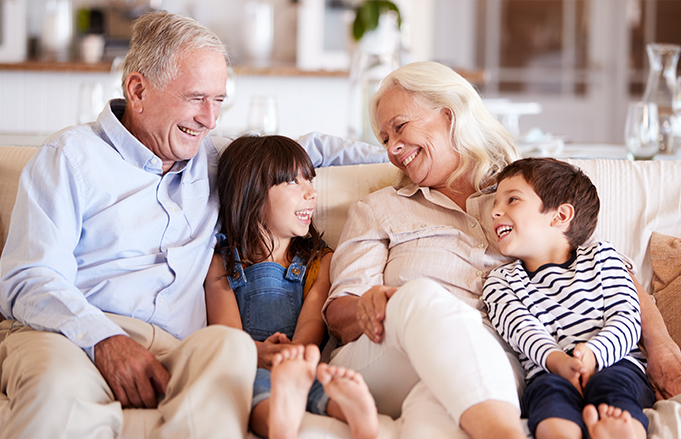 children visiting grandparents