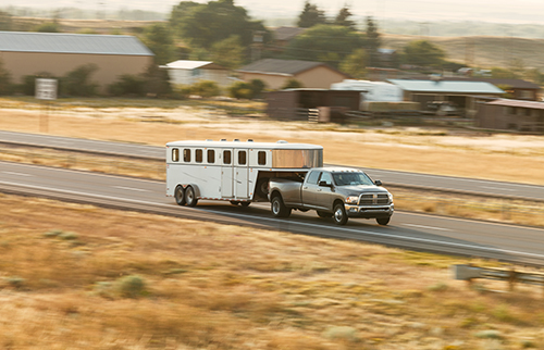 horse trailer on road