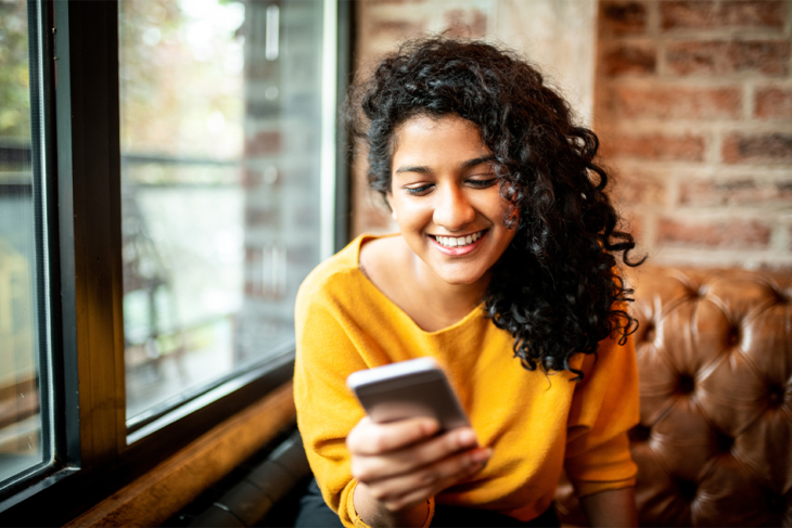 girl on mobile device