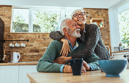 senior couple enjoying remodel