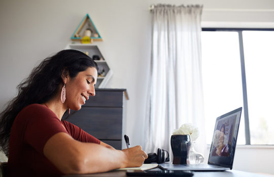 woman filling out forms online