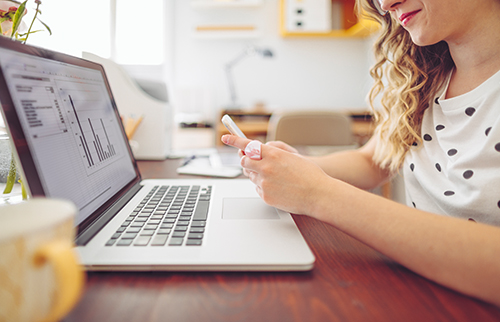 woman on computer