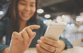 woman using smartphone